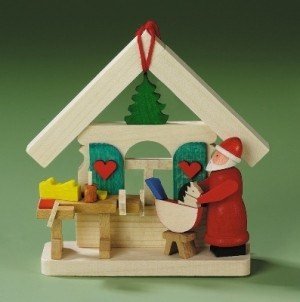 Santa House Workshop German Christmas Ornament