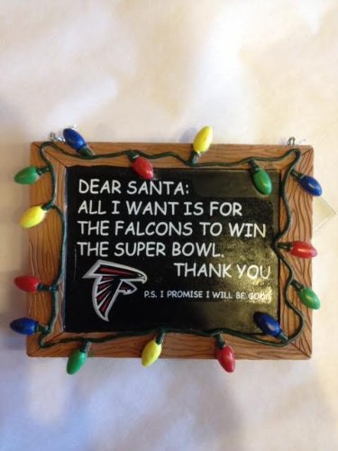 Atlanta Falcons Official NFL 3 inch x 4 inch Chalkboard Sign Christmas Ornament