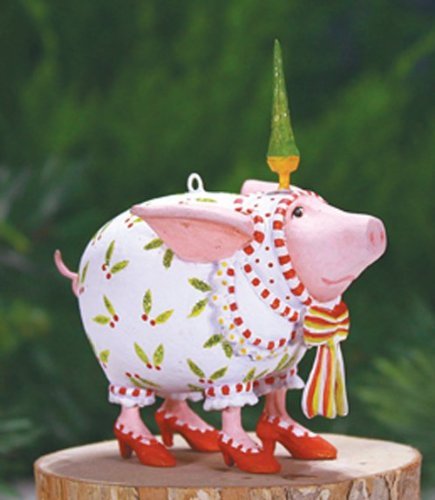 Patience Brewster Mini Nanette Dressed Up Pig 08-30957 Christmas Holiday Tree Ornament Decoration