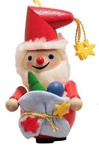 Steinbach Old Santa Claus with Sack of Presents German Wooden Christmas Ornament