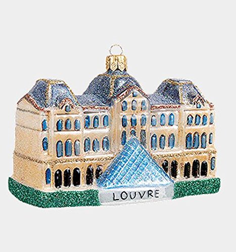 Louvre Museum Paris France Polish Mouth Blown Glass Christmas Ornament