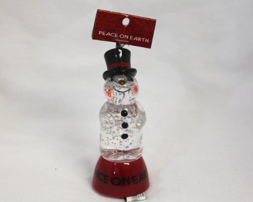 St. Nicholas Square Lighted Snowman Ornament “Peace On Earth”