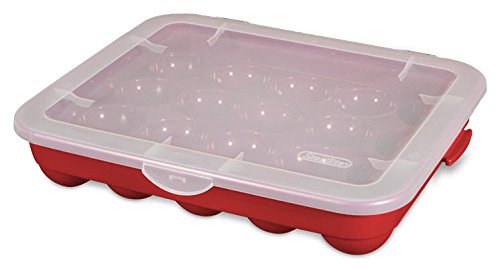 Sterilite Christmas Decorations Storage Box Container Heavy-duty Red