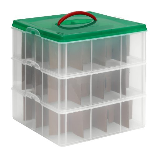 Snapware Snap ‘N Stack Square Layer Seasonal Ornament Storage Container, 13 by 13-Inch