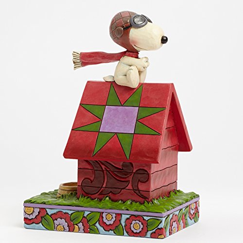 Jim Shore Peanuts Snoopy The Flying Ace on Dog House Figurine