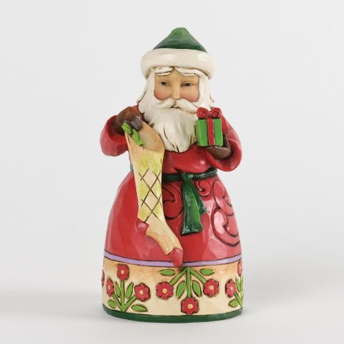 Jim Shore for Enesco Heartwood Creek Pint Sized Santa with Stocking Figurine, 5-Inch