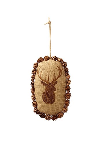 Sage & Co. XAO16214BR Embroidered Deer Ornament, 7-Inch