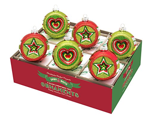 RADKO Shiny Brite Holiday Splendor LG Reflectors Hearts & Stars Christmas Ornaments