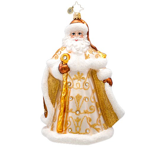 Christopher Radko Glass Golden Tidings Santa Christmas Ornament #1017232