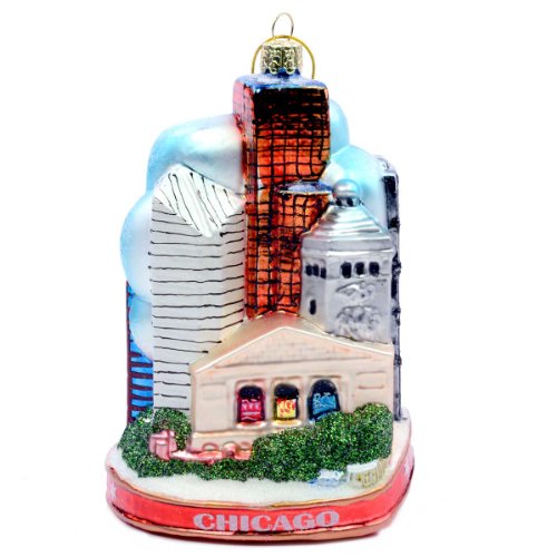 Kurt Adler 5-Inch Glass “Chicago City” Ornament