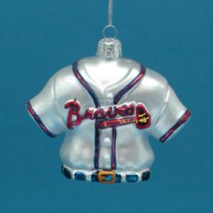 Major League Baseball Kurt Adler Atlanta Braves Glass Jersey Ornament, 3.2-Inch