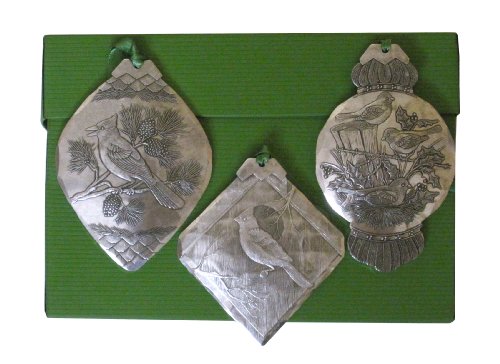 Wendell August Forge Birds of Christmas 3-Piece Ornament Set