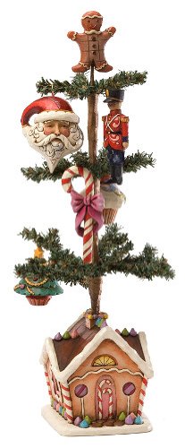 Jim Shore for Enesco Heartwood Creek Tabletop Tree with 5 Ornaments Figurine, 12-Inch