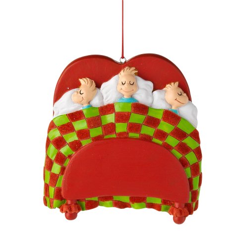 Department 56 Grinch Three Kids-In-Bed Ornament, 3-3/4-Inch