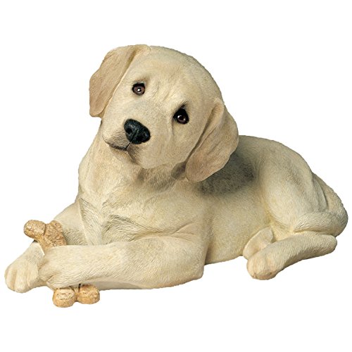 Sandicast Life Size Yellow Labrador Retriever Puppy Sculpture, Lying
