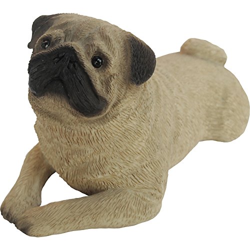 Sandicast Sculpture, Small, Lying Fawn Pug