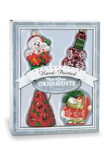 Island Heritage Tropical Holiday Tree Collectible Glass Ornaments, Mini
