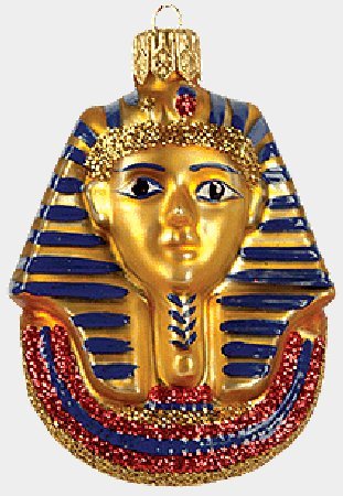Egyptian King Tut Poland Glass Christmas Ornament