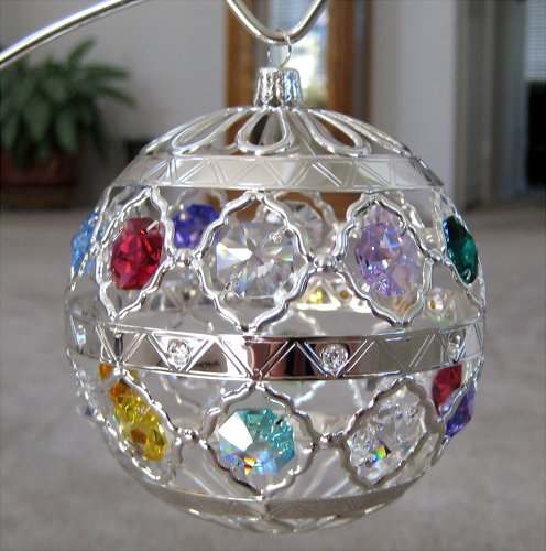 Crystal Delight Sphere Ball Ornament Made with Swarovski Crystal