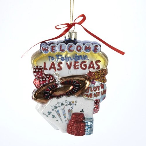 Kurt Adler C4056 Las Vegas Glass Cityscape Ornament, 5-1/2-Inch