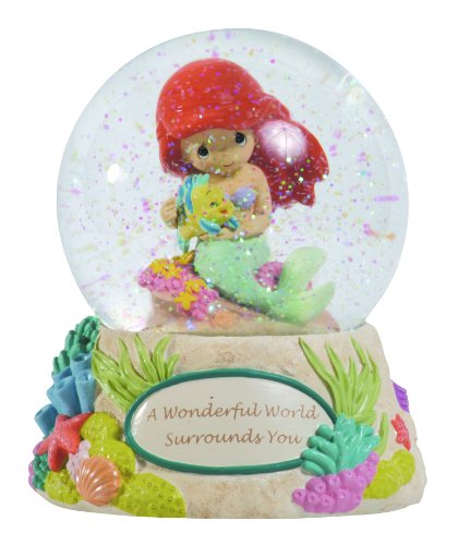 Precious Moments Disney Ariel Holding Toy Flounder Waterball “A Wonderful World Surrounds You”