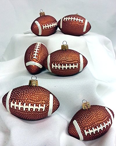 Football Shatterproof Christmas Ornaments 3″(set of 6)