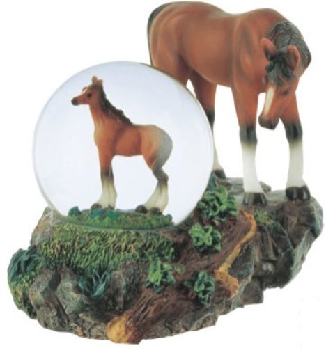 Snow Globe Horse with Foal Collection Figurine