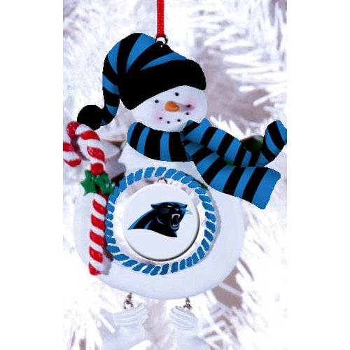 Carolina Panthers Jolly Snowman Christmas Ornament