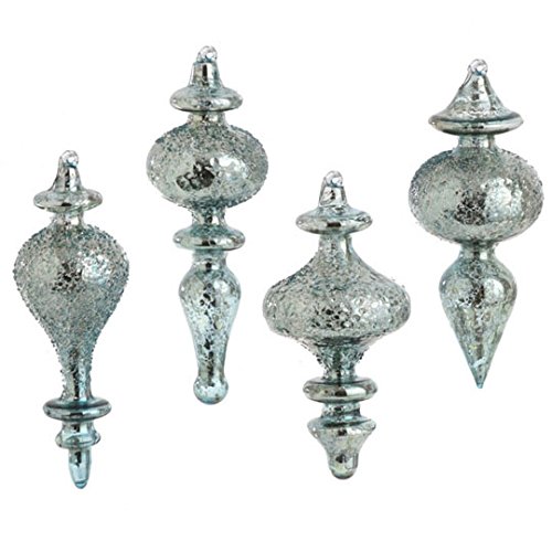 RAZ Imports – Antiqued Blue Finial Glass Ornaments