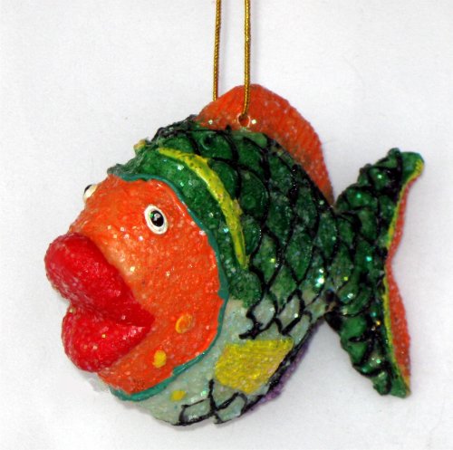 Bright Orange Christmas Ornament Tropical Fish