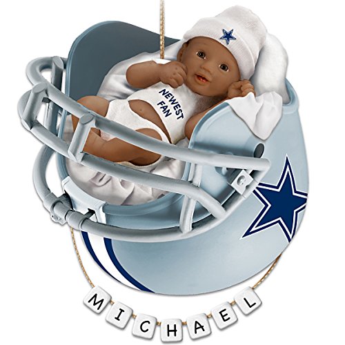 NFL Dallas Cowboys Personalized African-American Baby Christmas Ornament by The Bradford Exchange