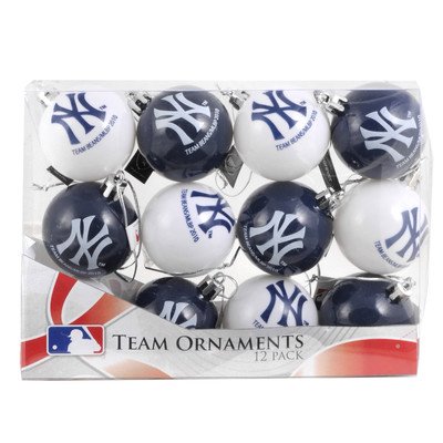 MLB New York Yankees Plastic Ball Ornament Set (12-Pack)