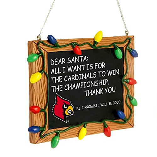 Louisville Cardinals NCAA College Chalkboard Holiday Christmas Ornament