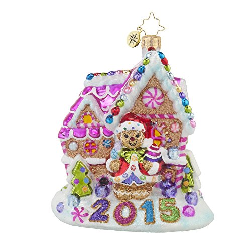 Christopher Radko 2015 Gingerbread Candy Shack Christmas Ornament