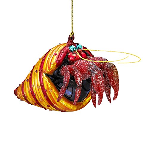 Noble Gems Glass Hermit Crab Ornament, 6-Inch