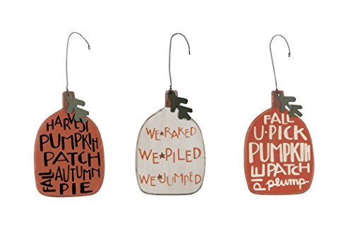 Primitives By Kathy Wood Hand Painted Harvest Pumpkin Ornaments 3/set