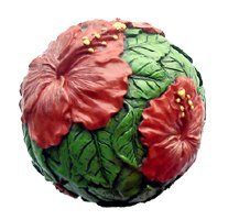 Poly Resin Xmas Ornament / Hibiscus – Green