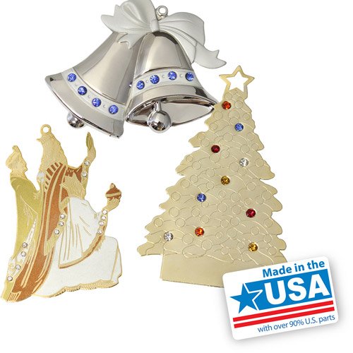 Gloria Duchin Jewel Christmas Ornaments, 6-Piece Set