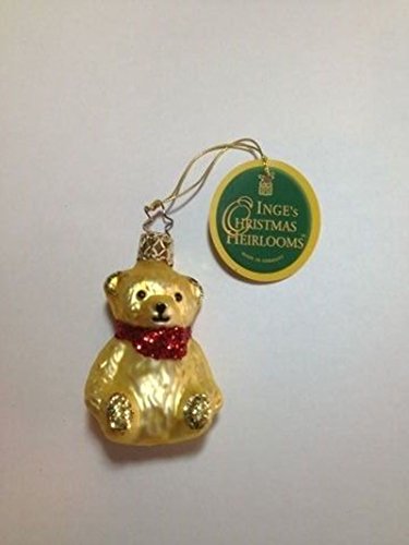 Mini Bear Gold #401-338-01 by Inge-Glas of Germany – Christmas Tree Ornament