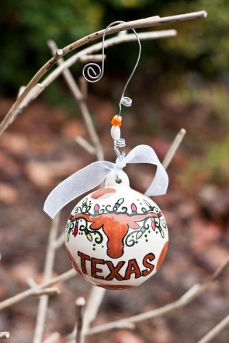 Glory Haus Texas Ball Ornament, 4 by 4-Inch