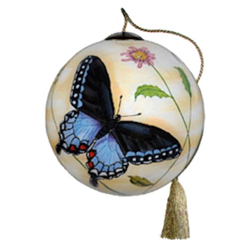 Ne’Qwa Ornament “Blue Butterflies”, 2.5-Inches Round, Designed by noted artist Paul Brent