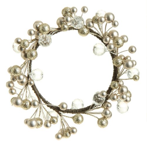 RAZ Imports – Pearl & Crystal Candle Ring / Ornament