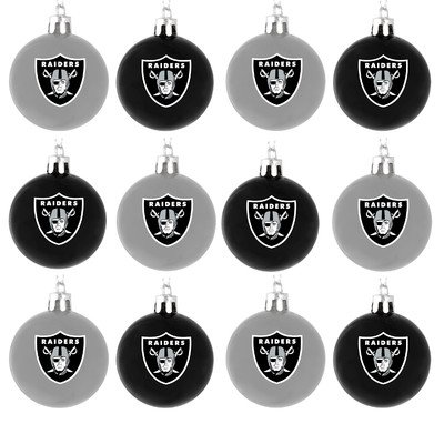 NFL Ball Ornament (Set of 12) NFL Team: Oakland Raiders
