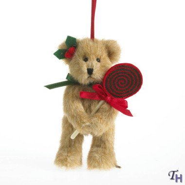 Boyds Candykins Plush Bear Holiday Ornament – Swirly 5″