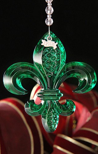 Waterford 2013 Fleur De Lis Ornament Emerald