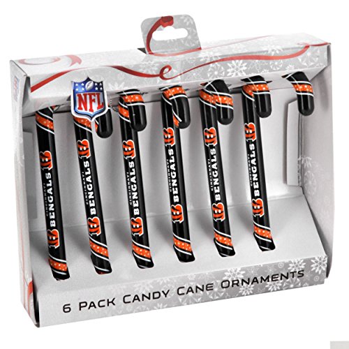 NFL Football Team Logo Candy Cane Tree Ornament Set – Pick Team! (Cincinnati Bengals)