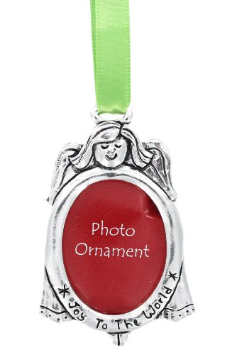 Joy To The World Angel Photo Pewter Ornament