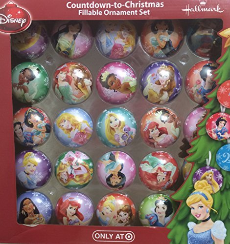 Hallmark Disney Countdown-to-Christmas Fillable Ornament Set (Princess)