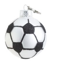 3″ Soccer Ball Glass Christmas Tree Ornament