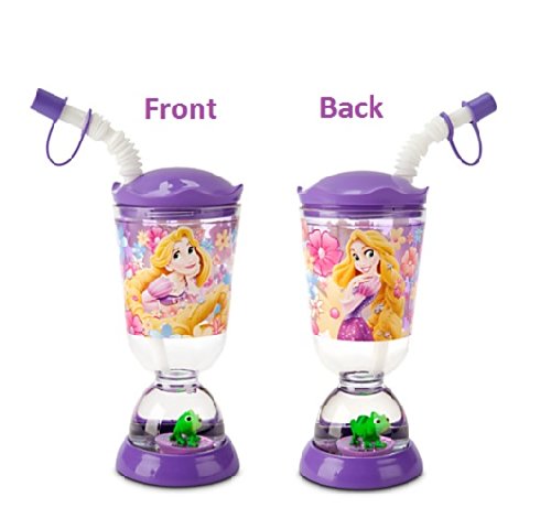 Disney Princess Rapunzel Snowglobe Tumbler with Straw Fun Floats Sipper Tumbler Drinking Bottle